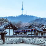 namsan tower neige en hiver